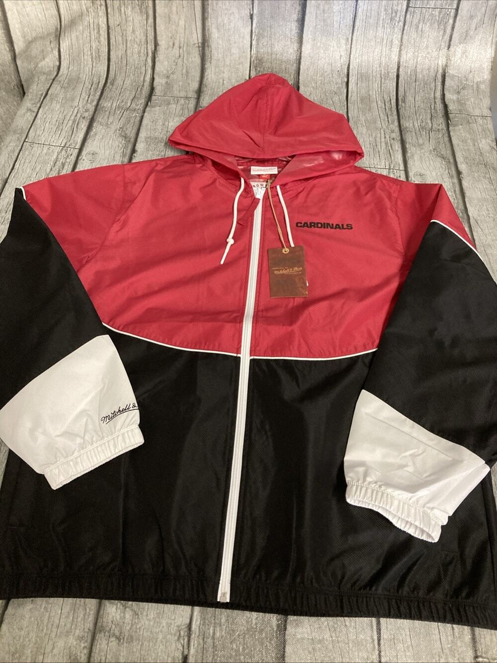NWT Men’s Mitchell & Ness Arizona Cardinals Lightweight Windbreaker Jacket Large